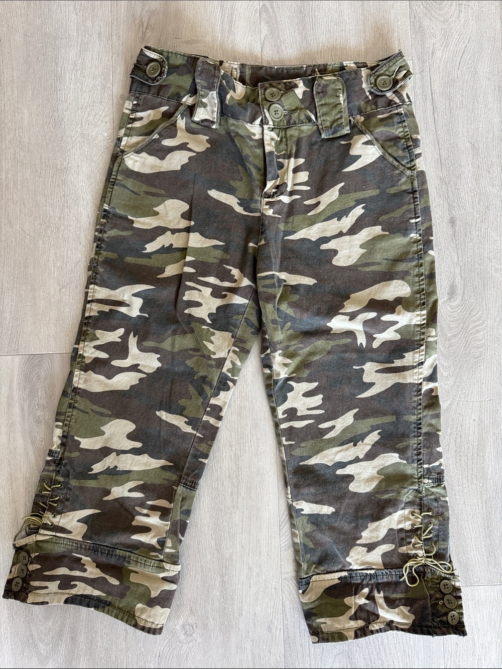 Camo Cargo Pants - Olive Green